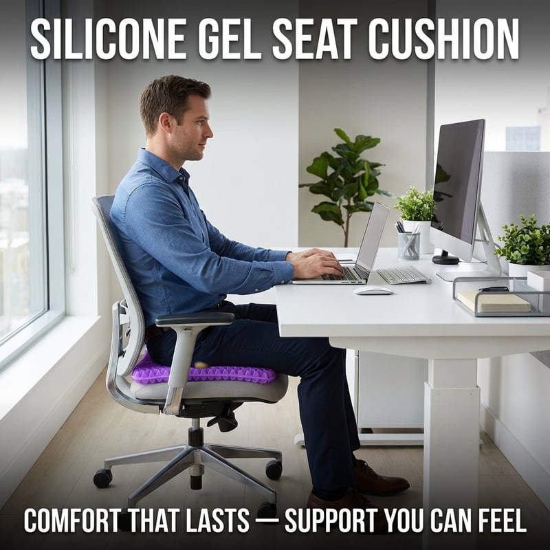 Ergonomic Silicone Gel Seat Cushion🌬️- Relief You Can Feel