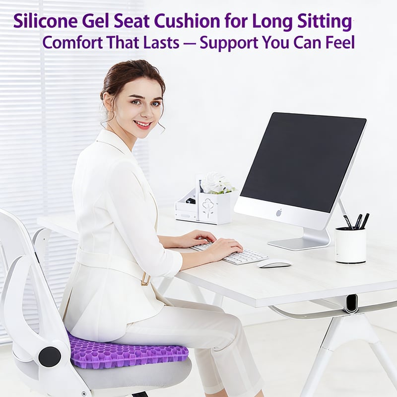 Ergonomic Silicone Gel Seat Cushion🌬️- Relief You Can Feel