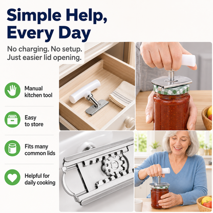 Jar Opener for Arthritis & Weak Hands – Adjustable Stainless Steel