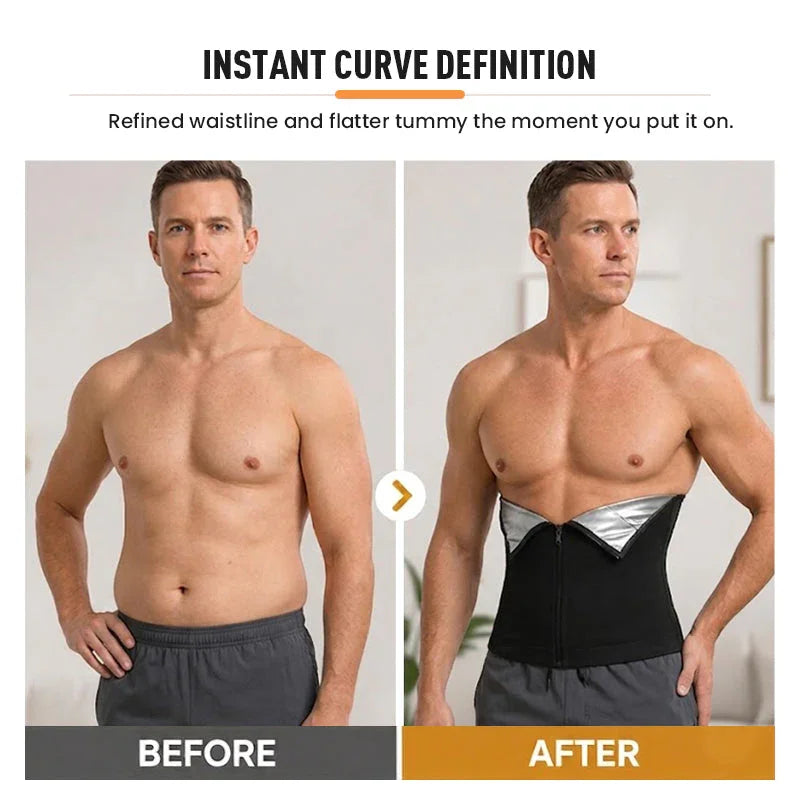 🏆 AEXZR®Waist Trainer Trimmer Zipper Sweat Belt🔥