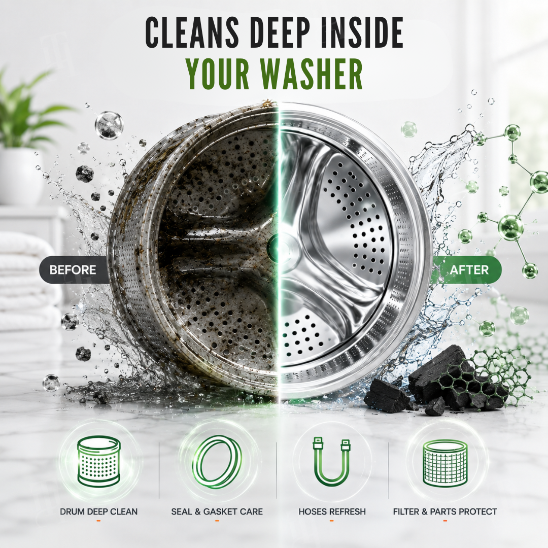 🏆Official Store|1 Wash, Zero Odor|AEXZR® CarbonMelt Bio-Enzyme Washer Cleaner Tablets