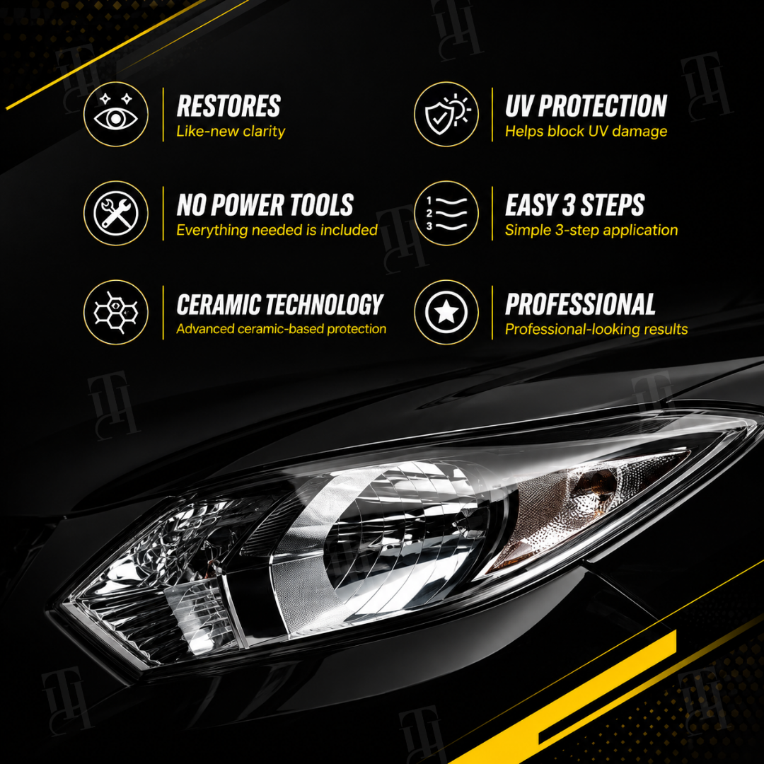 AEXZR® Professional Headlight Restoration Kit – Remove Yellowing & Haze