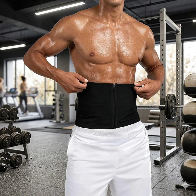 🏆 AEXZR®Waist Trainer Trimmer Zipper Sweat Belt🔥