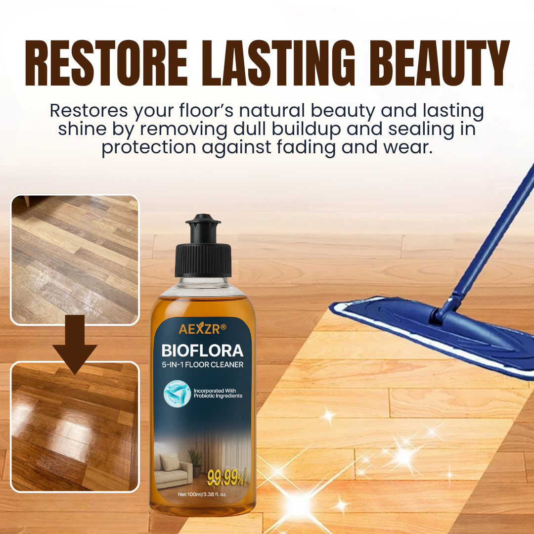 🏆 AEXZR® BioFlora 5-in-1 Floor Cleaner – World's First Prebiotic Formula, 10-Minute Dry