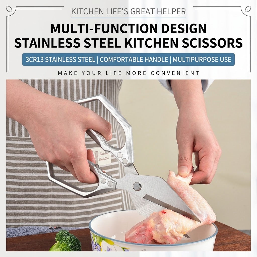 Heavy-Duty Kitchen Shears – Cut Poultry, Bones & Meat with Ease