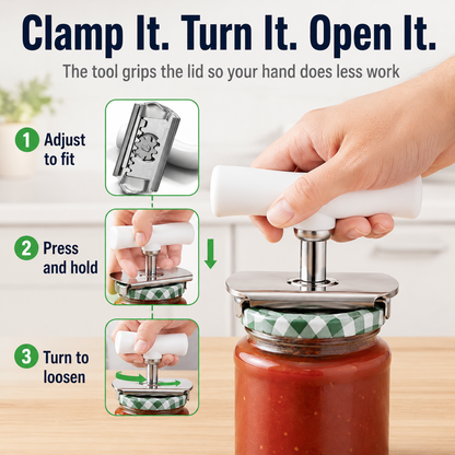 Jar Opener for Arthritis & Weak Hands – Adjustable Stainless Steel