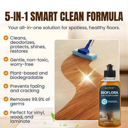 🏆 AEXZR® BioFlora 5-in-1 Floor Cleaner – World's First Prebiotic Formula, 10-Minute Dry