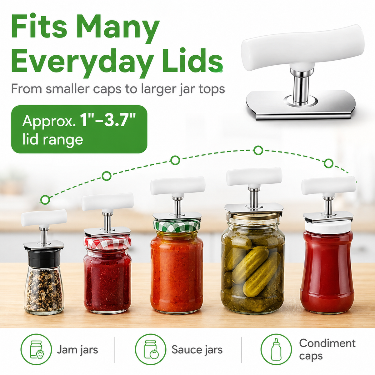 Jar Opener for Arthritis & Weak Hands – Adjustable Stainless Steel