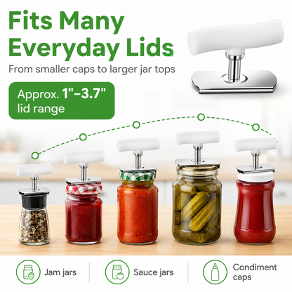 Jar Opener for Arthritis & Weak Hands – Adjustable Stainless Steel