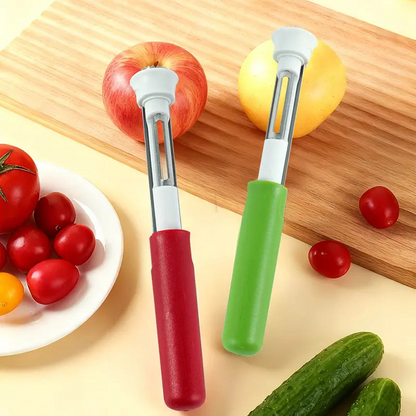 🍎 2-in-1 Fruit Corer & Peeler –⚡ Stainless Steel, Sharp Blade, Non-Slip Grip✨
