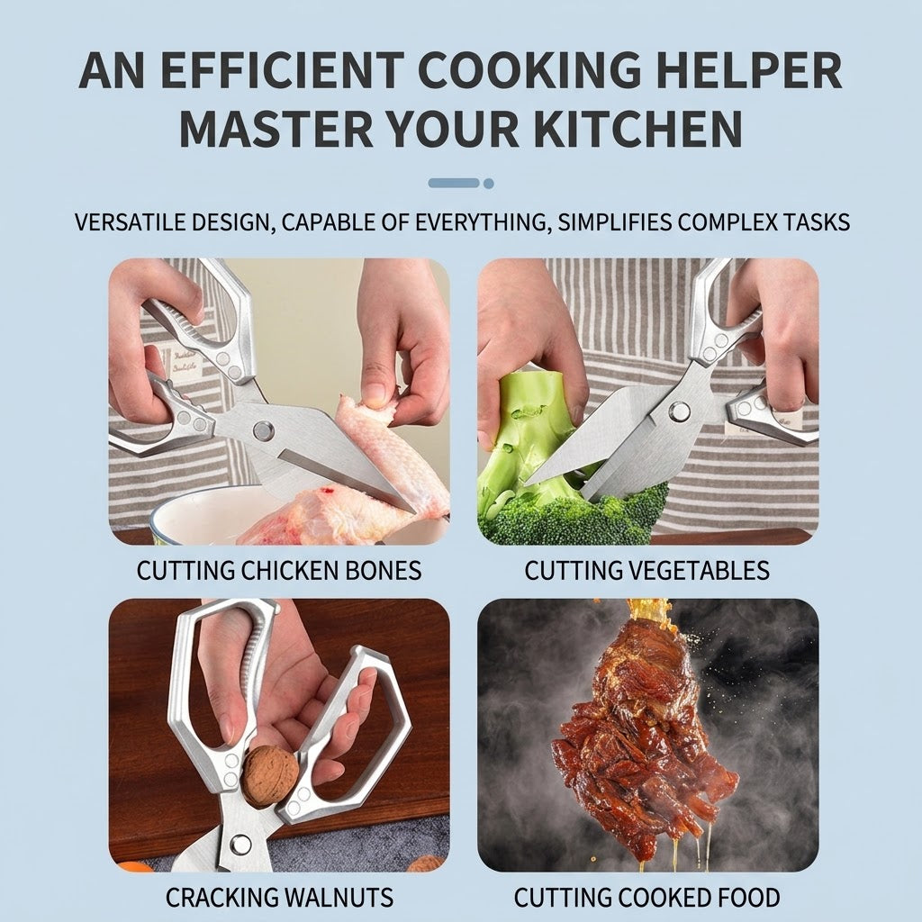 Heavy-Duty Kitchen Shears – Cut Poultry, Bones & Meat with Ease