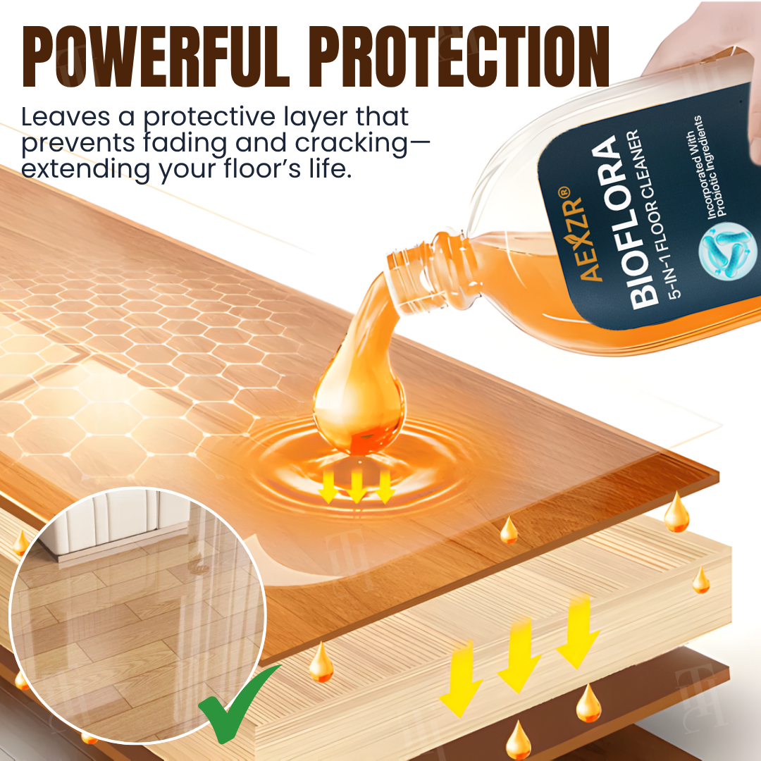 🏆 AEXZR® BioFlora 5-in-1 Floor Cleaner – World's First Prebiotic Formula, 10-Minute Dry