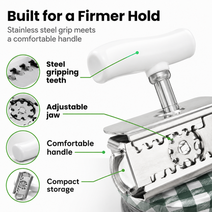 Jar Opener for Arthritis & Weak Hands – Adjustable Stainless Steel
