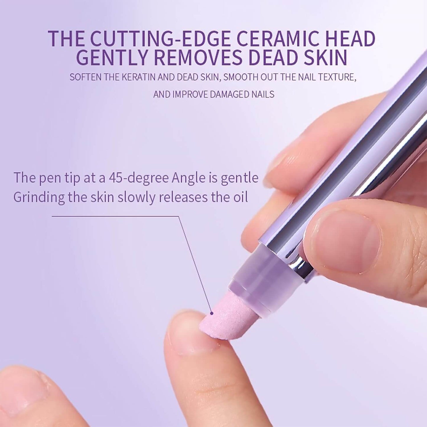 ✨Ceramic Cuticle Pen – 45° Angled Tip, Nourishing Oil, Salon Results at Home