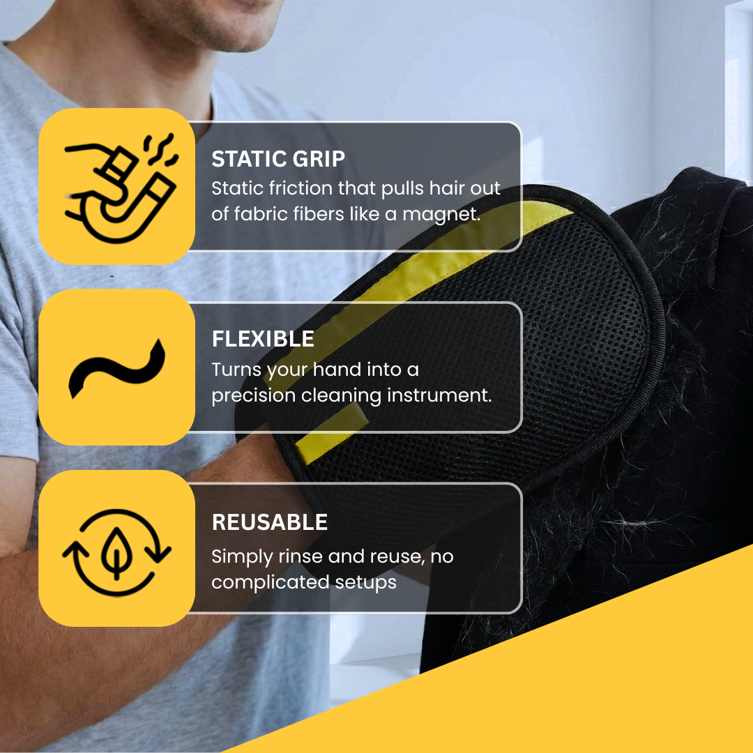 🐾 AEXZR® Pet Magic Grooming Glove –✨ Static Grip Grabs Hair, Not Sticky Glue🏆