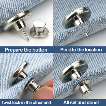 🏆✨Adjustable No-Sew Jeans Button🔘Clip On & Go, Fix Loose/Tight Jeans✨