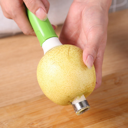 🍎 2-in-1 Fruit Corer & Peeler –⚡ Stainless Steel, Sharp Blade, Non-Slip Grip✨