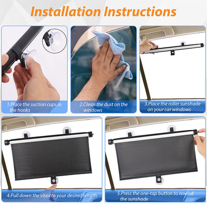 2-Second Retractable Car Windshield Sunshade (Universal Fit) 🛡️☀️