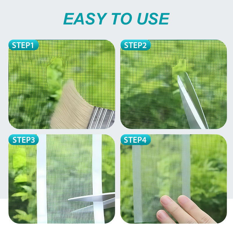💨🏆Self-Adhesive DIY Window Screen Repair Tape  - ⚡Instant Repair, Bug-Proof & Breathable✂️
