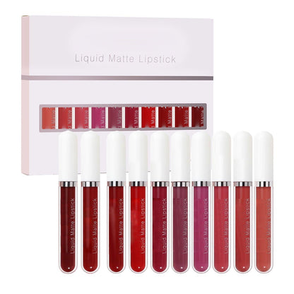 💋💄AEXZR® 10Pcs Matte Waterproof Lip Gloss Set💄