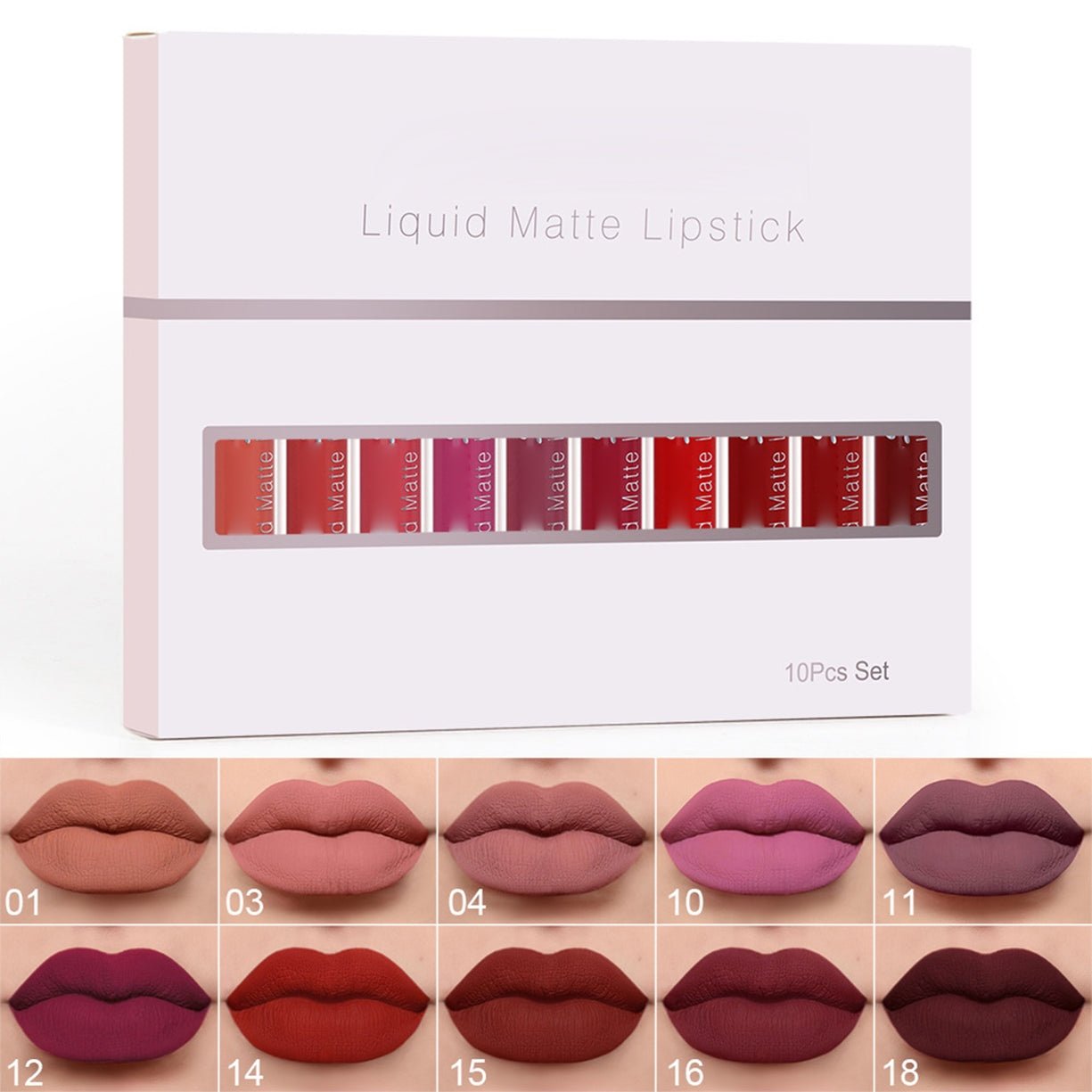 💋💄AEXZR® 10Pcs Matte Waterproof Lip Gloss Set💄