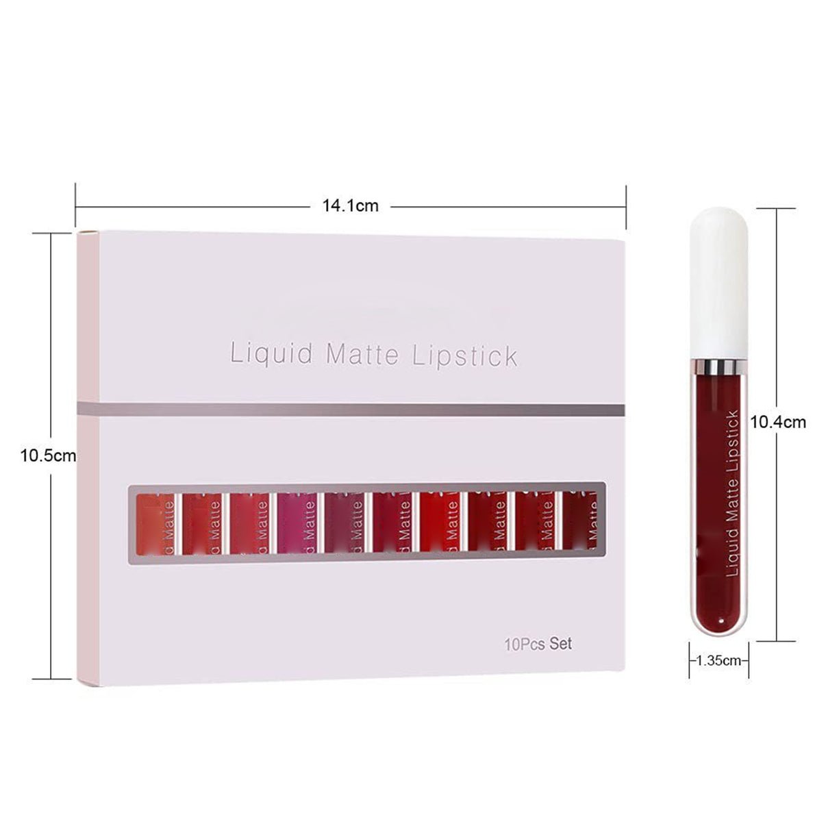 💝 AEXZR®💄 10Pcs Matte Waterproof Lip Gloss Set ✨