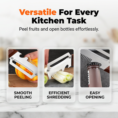 3-in-1 Vegetable Peeler with Julienne Blade & Bottle Opener