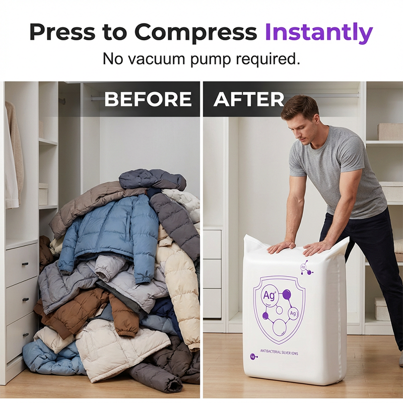 🧳🏆Antibacterial Vacuum Storage Bags – Silver Ion Tech Keeps Clothes Fresh & Odor-Free✨
