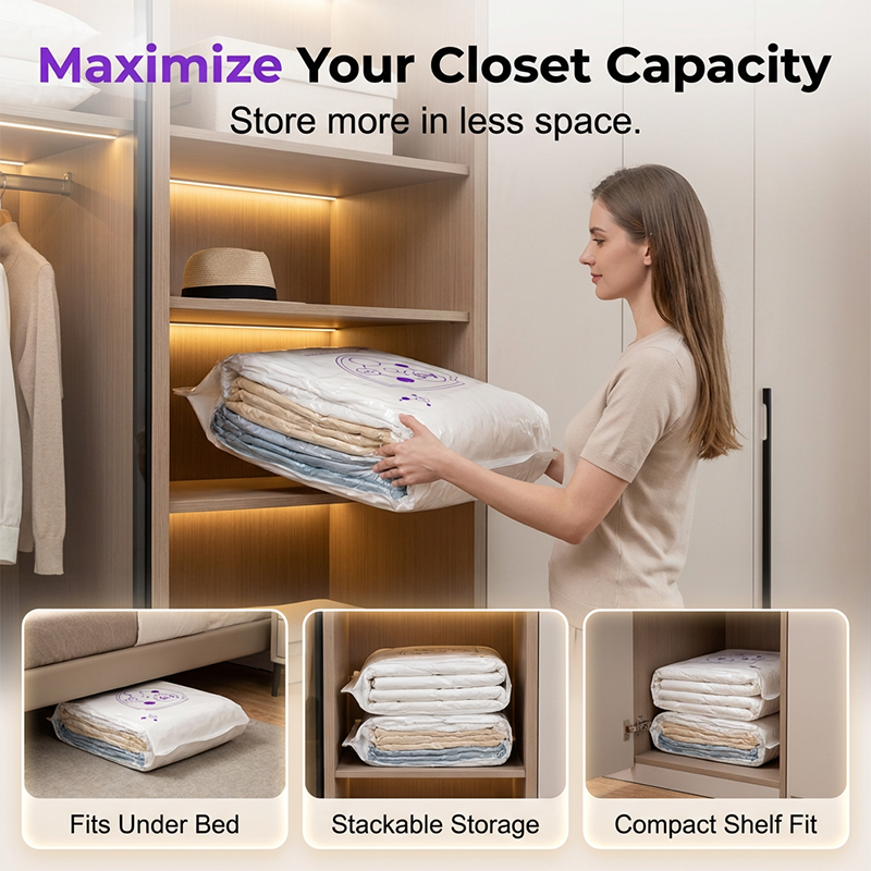 🧳🏆Antibacterial Vacuum Storage Bags – Silver Ion Tech Keeps Clothes Fresh & Odor-Free✨